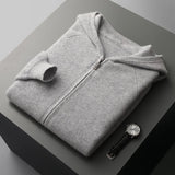 Merino Hooded Zip Sweater