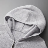 Merino Hooded Zip Sweater